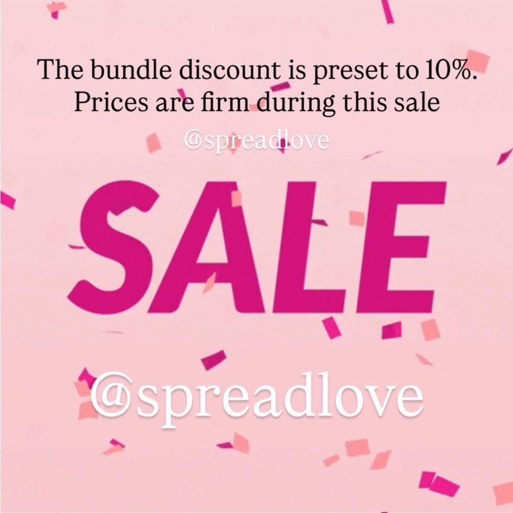 PRICES ARE FIRM DURING THIS SALE!